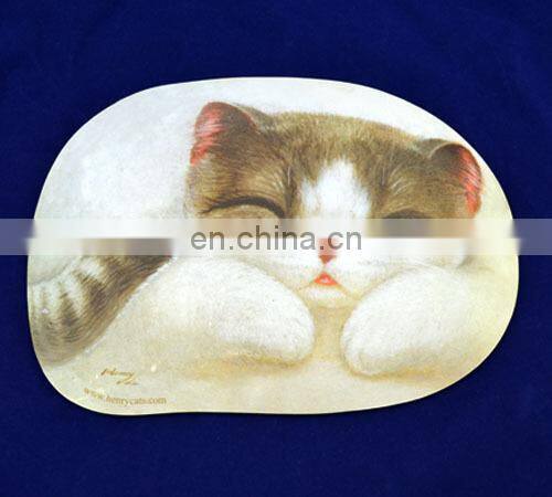 Customized die cut shape printed non-slip mouse mat pvc