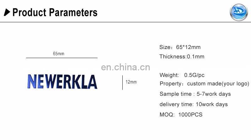 Customized Metal Electroform Silver/ Gold/ Rose Gold Color Metal Nickel sticker