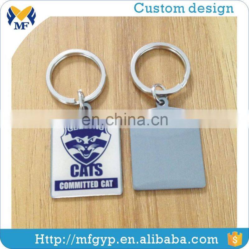 custom made round promotional metal keychain, key ring