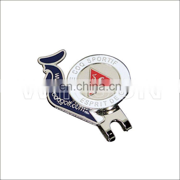 Iron golf hat clip with colors enamel
