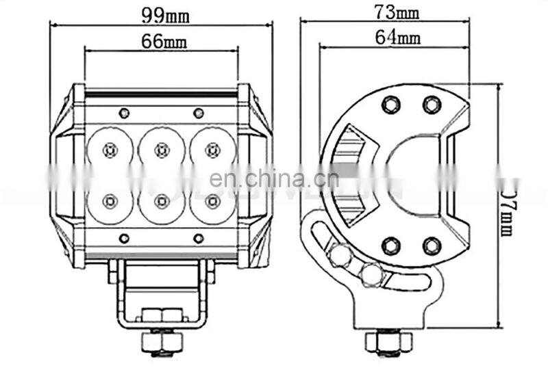 SUV ATV Flood 12V 4" 18W LED Light Bar LED Work Light