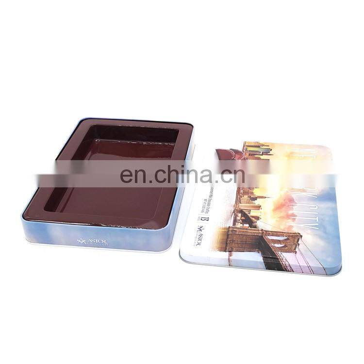 Embossed empty valentine gift chocolate tin box packaging