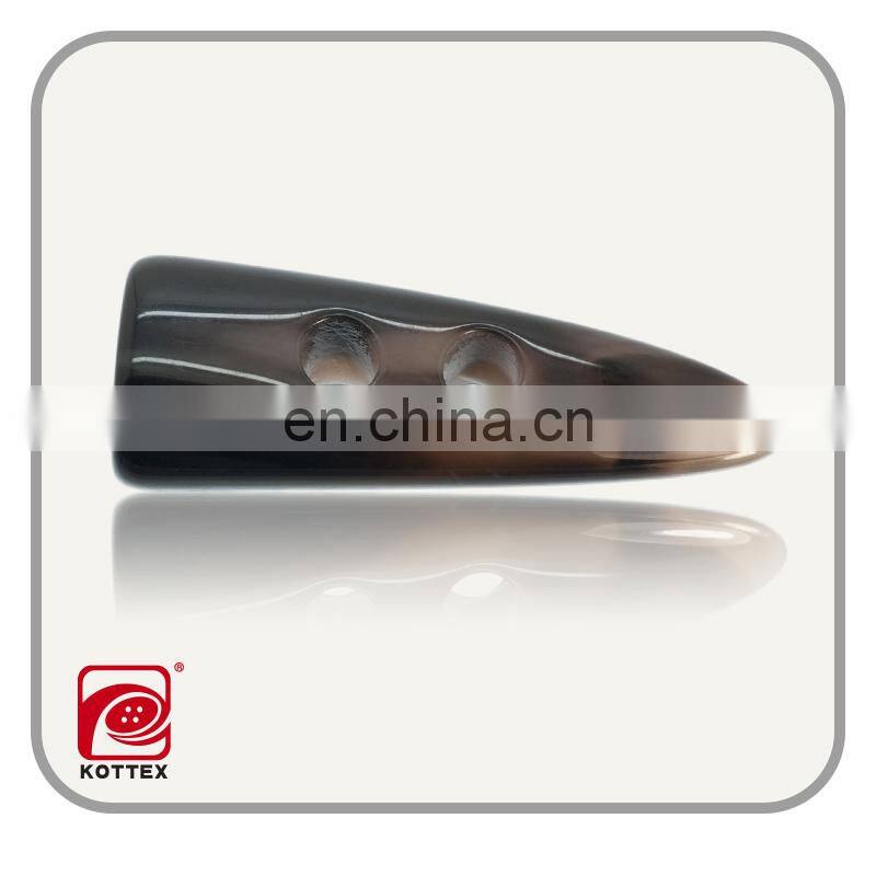 2-hole resin/poly imitation horn toggle buttons for coat,coat toggle button