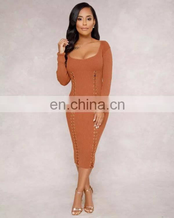 Knit spandex banded bottom dresses and plus size dress for fat lady