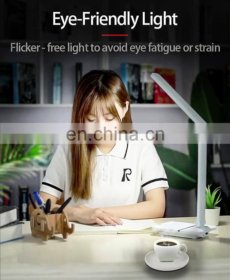 Phone bracket rechargeable led table lamp of Three Adjustable Color Temperature table led light touch control study desk light