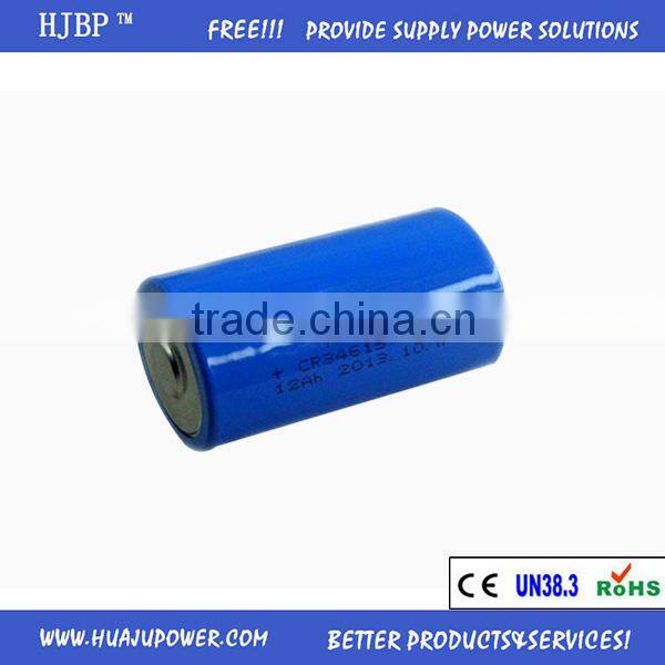 HJBP china factory wholesales non-rechargeable LIMNO2 3V CR34615 primary lithium battery with high power