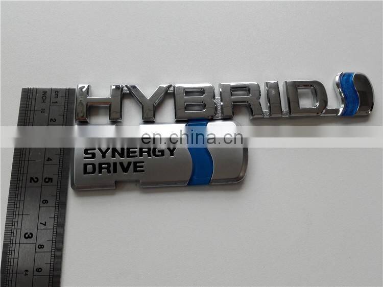 Plastic Custom Chrome Letter Car Body Decoration Hybrid Synergy Drive Rear Emblem