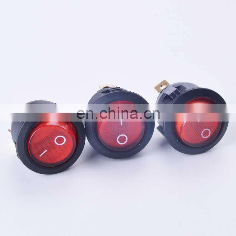 KCD1-105 20MM round rocker switch 3 Pins 6A 250V Power Switch with led light SPST 3PIN On/Off button switch