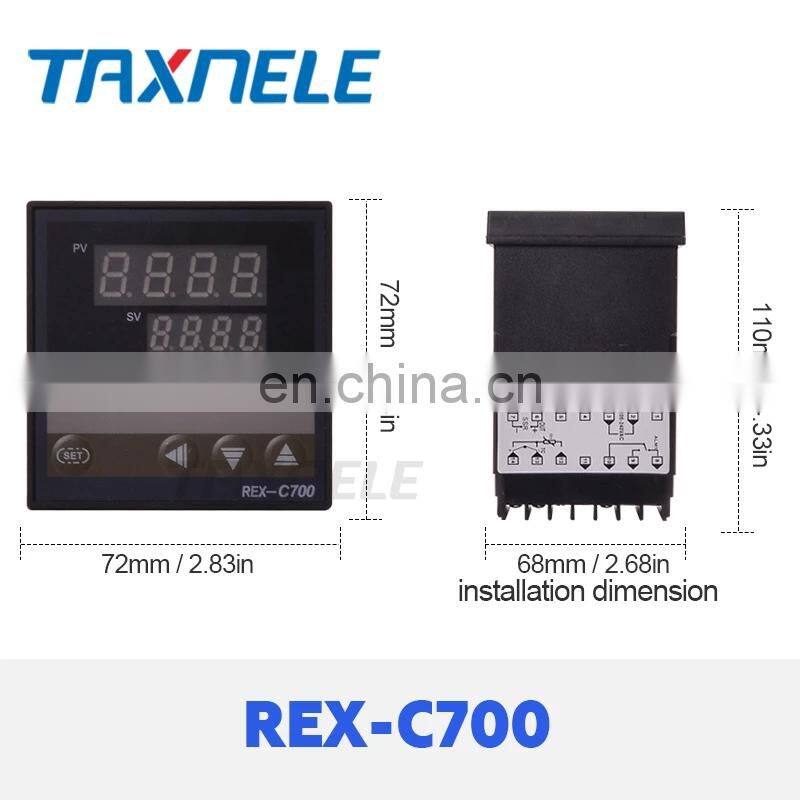 Digital PID REX-C700 Temperature Controller + SSR Relay 40A + K Thermocouple + Heat Sink ,PID Controller Thermostat SSR Output