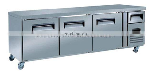Commercial Under Counter Stainless Steel Worktable Refrigerator Freezer