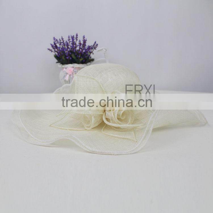 Wholesale 100% Sinamay Fabric Base Lace Church Sinamay Hat For Women