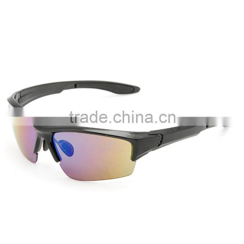 2015 Hot popular sunglasses set black frame rainbow lens anti-UV400 outdoor sports glasses with 4 extra lenses