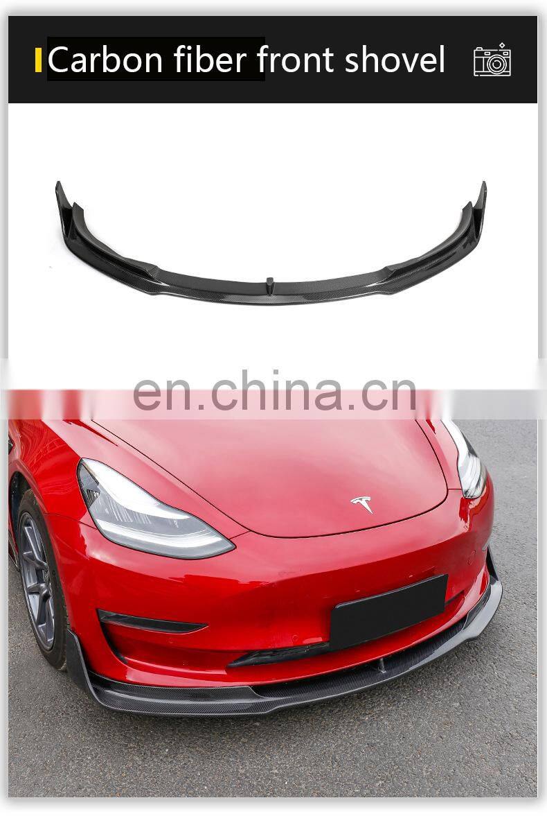 RD New Arrival Vors Style Carbon Fiber Body Kit Front Lip Side Skirts Rear Bumper For Tesla Model 3