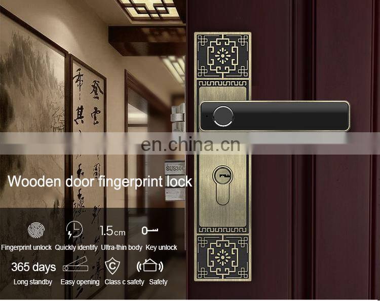 Cardoria Fingerprint lock Wooden door Door Interior room bedroom door code smart Lock European style Office electronic