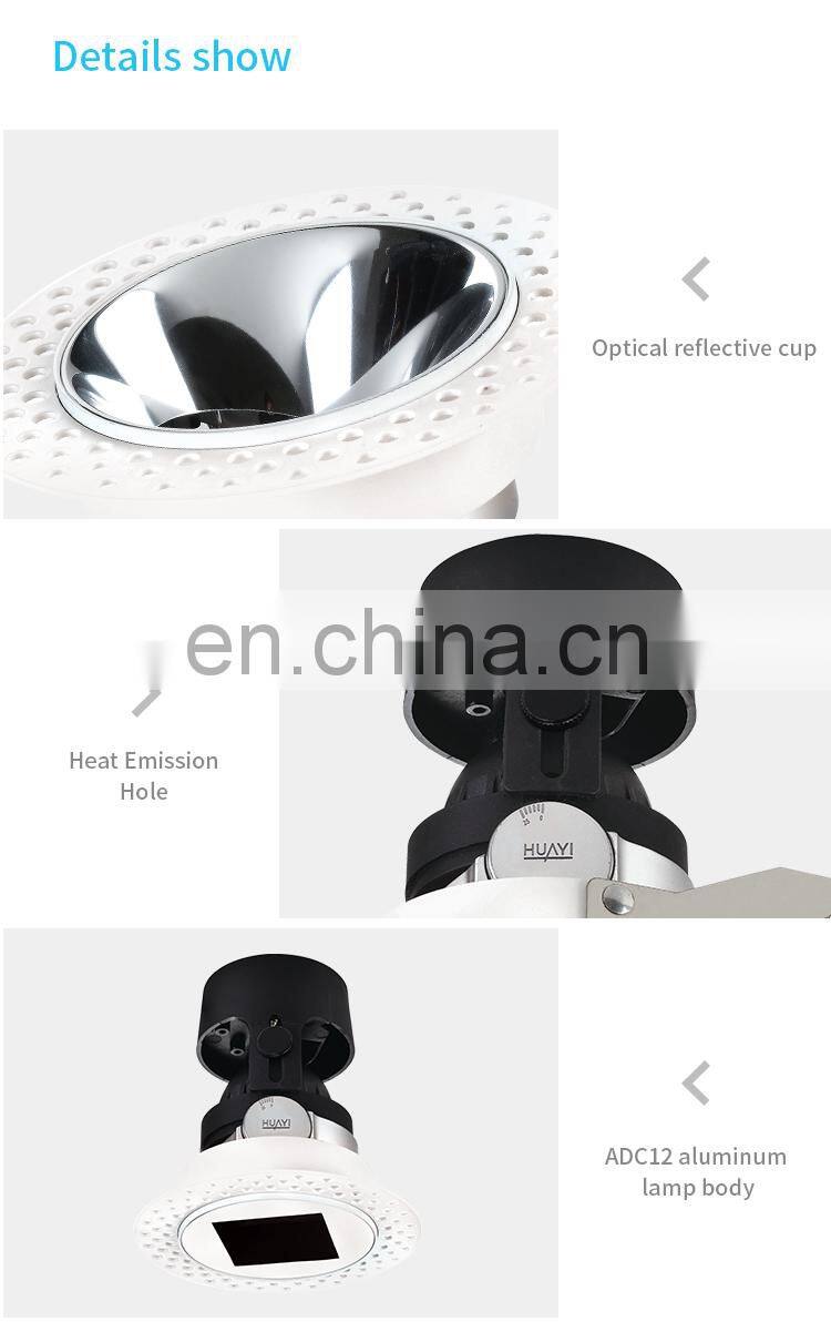 HUAYI Drop Shipping Project Aluminum 14w Indoor Market Museum Recessed Ceiling Led Spotlight