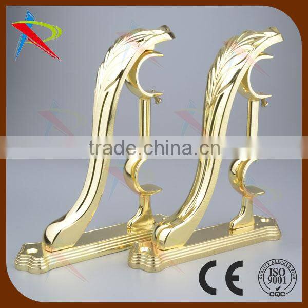 100% Non-rust durable double curtain bracket/ wall pole brackets /black double curtain bracket