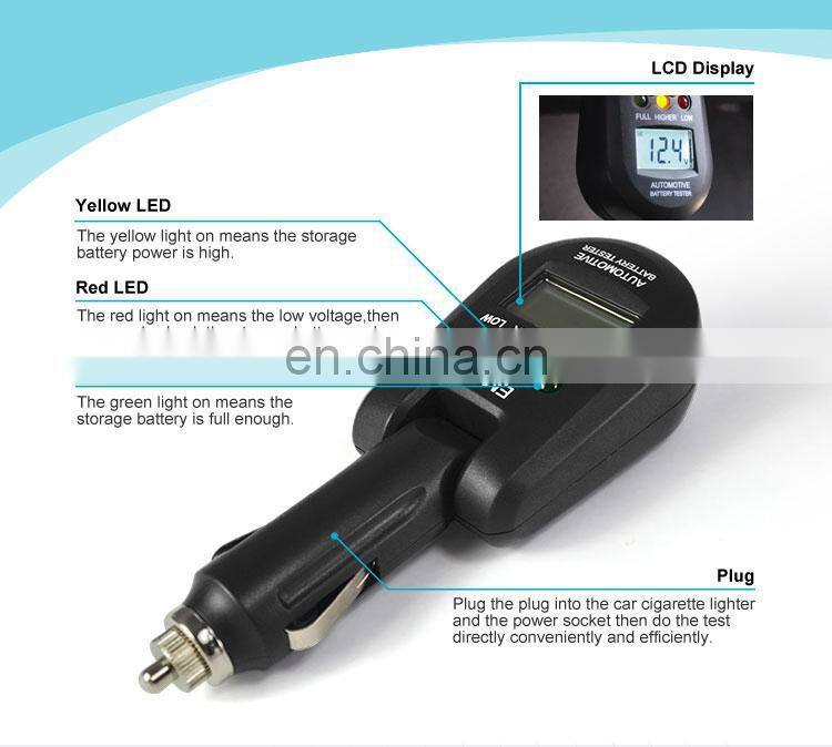 Allosun EM281 Automotive Battery Tester Digital Display 12v Led Digital Car Battery Tester