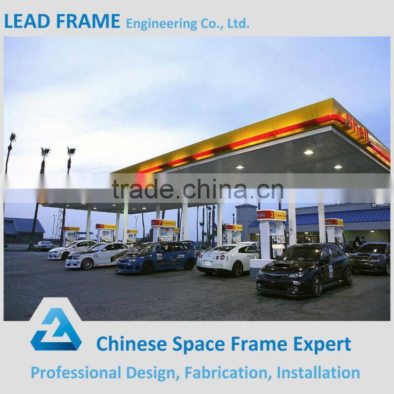 Anti-rust prefabricated steel structure gas station space frame