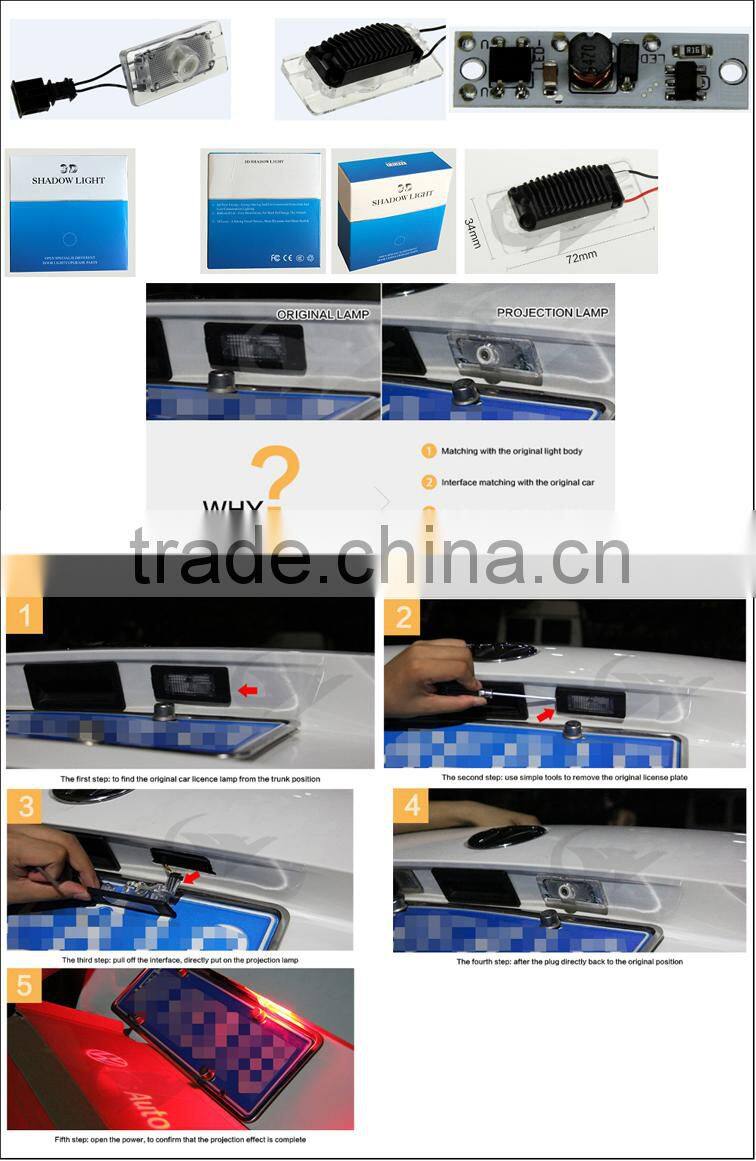 Ghost Shadow License plate laser logo fog light for BMW VW AUDI