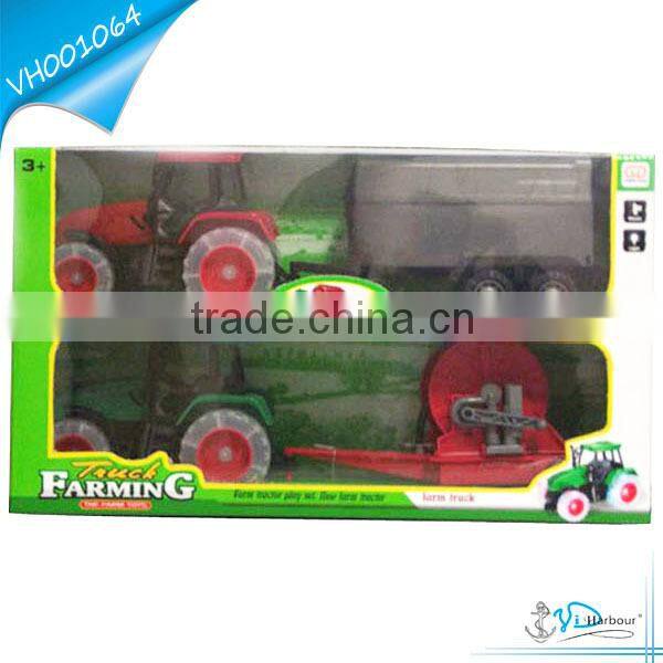 Child Plastic Friction Farm Tractor Toy with Music and Light
