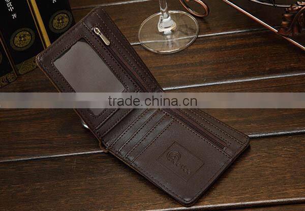 New Mens Boys Plain Canvas Velcro Leather wallet with id window