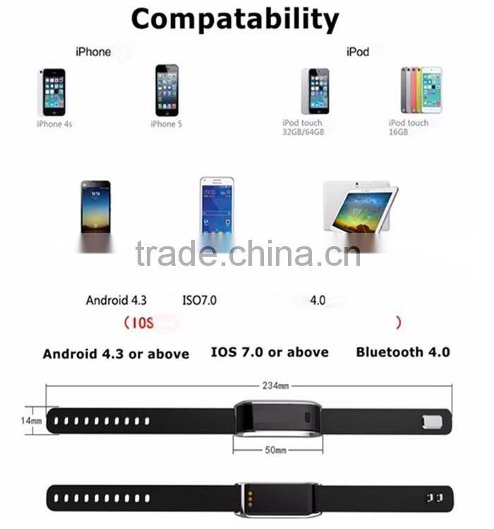 2015 new IP67 waterproof OLED screen Smart Wristband Watches TW07 Bluetooth 4.0 Smartband Sport Bracelet Self Selfie Controller