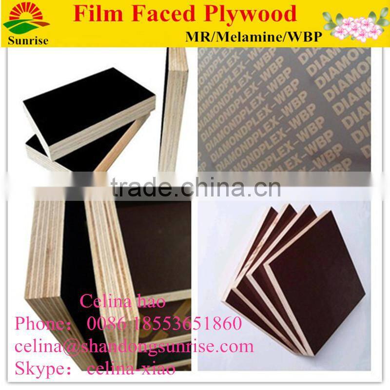 Non-slip marine plywood,Black film faced plywood