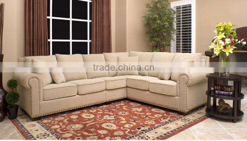 Simple modern home use sofa set with unique fabric cover KW9027