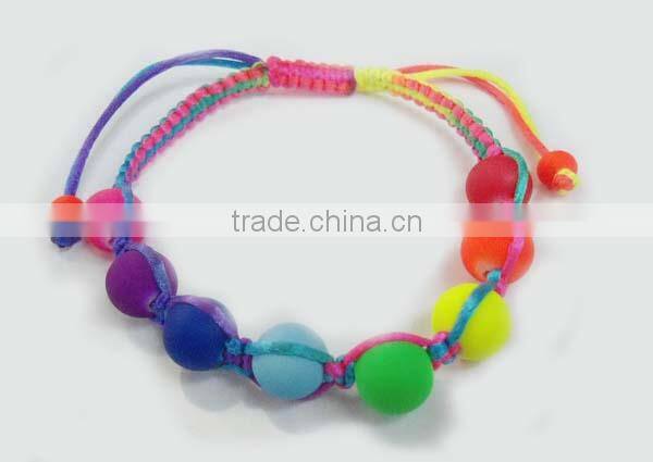 Neon color leather magnet bracelet with fireball
