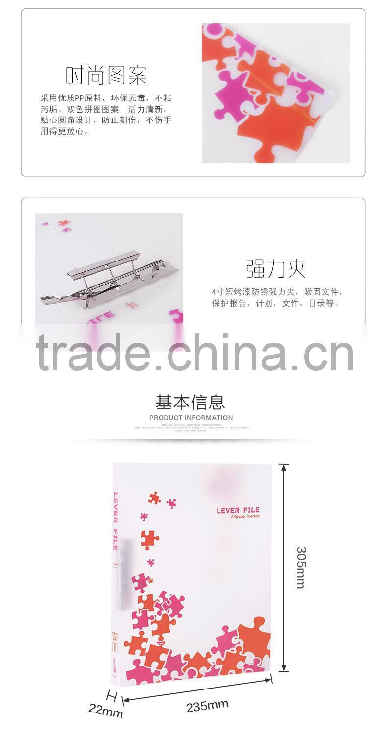 office stationery PP File folder with single metal clip