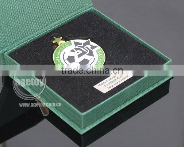 Green Box Packing Round Star Shaped Promotional Club Football Match Customize Sports Game Metal Medal