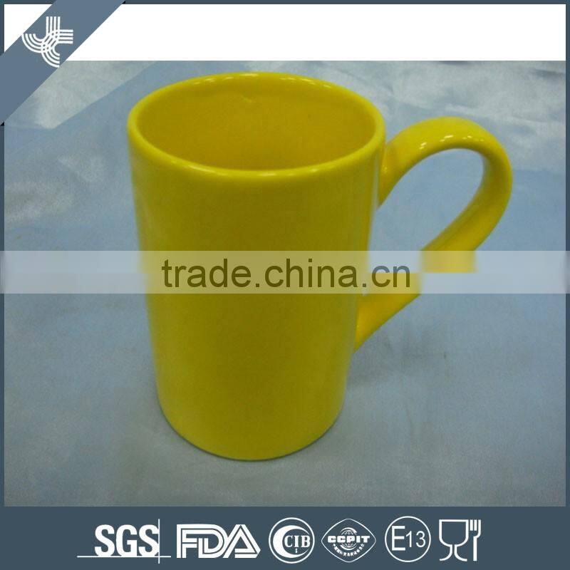 Wholesale dishwasher safe heat resistant cheap ceramic yellow cup