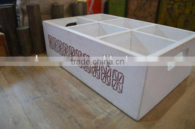 Shabby chic white wood craft box for gift