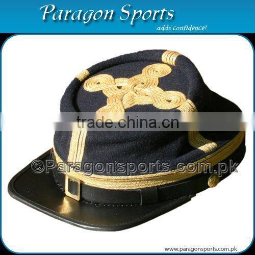 Military Civil War Kepi Forage Cap with Leather Visor