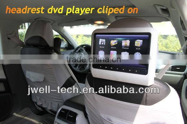 9 inch active car headrest monitor, headrest dvd, headrest dvd player, dvd player with speaker,IR,FM,USB,SD,32 and 8 bit Game