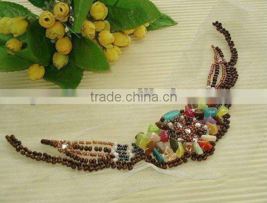 Colorful beads neckline,embroidery collar,embroidery design