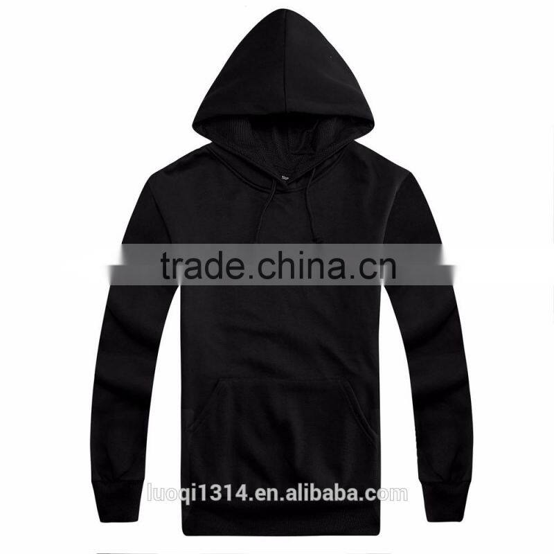 Mens hip hop clothing plain blank black fleece hoodie custom made hoodies for men