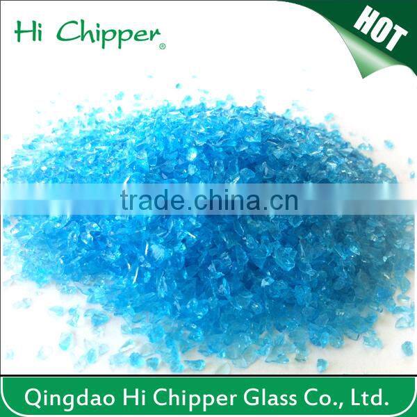 Fireplace decoration colored glass stone