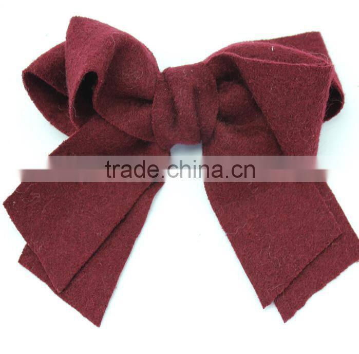 Fashion New Fall Wool Bow Clip,Large Wool hair bows