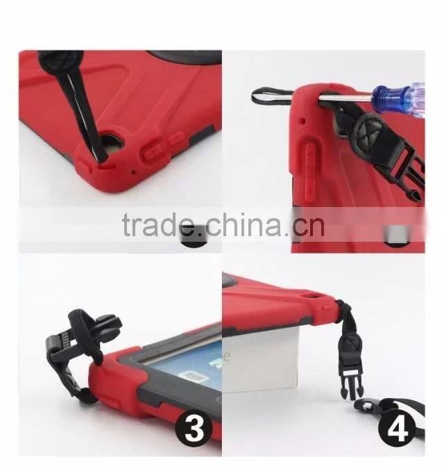 Brandnew shockproof housing for iPad mini 2/3 rotated stand hand holder PU leather case