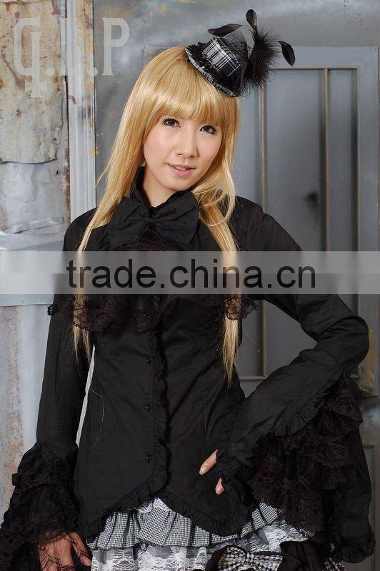 Cotton White Lace Short sleeve Cotton Lolita Blouse 81033