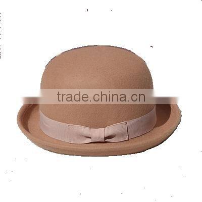 Australia Wool Felt Hat Bowler Hat with Bowknot