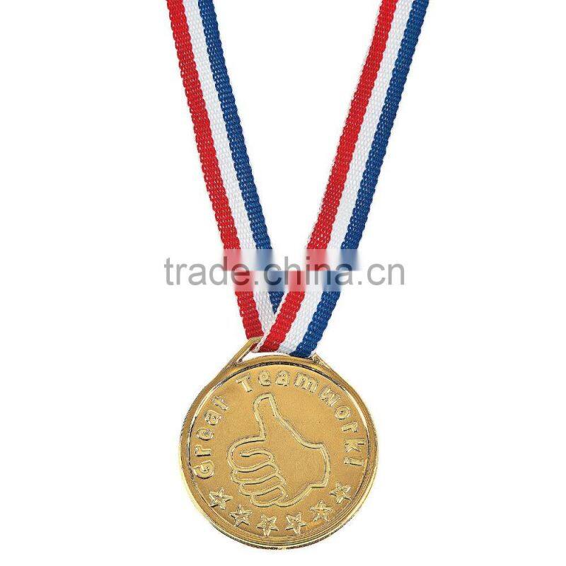 Custom Shaped Cheap Promotional Sport Souvenirs Plastic Gold Easter Egg Hunt Award Medals with Colorful Nylon Breakaway Ribbon