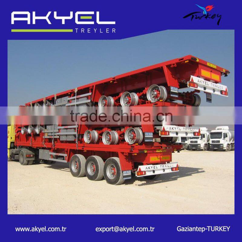 Turkish manufacturer direct supplier hot-selling flatbed load 40ft container semi trailer
