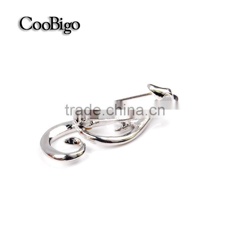 Fashion Jewelry MC STONE Musical Notes Brooch Women Girls Dresses Hijab Scarf Wedding Party Gift Apparel Promotion Accessories