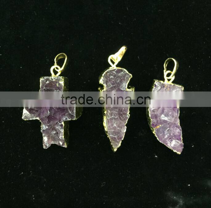 Latest Popular Natural Stone Beads Jeweled Slim Velvet Tassel Necklaces