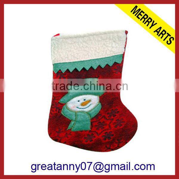 2015 new product new design plain bulk christmas stockings with good quality for wholeasale