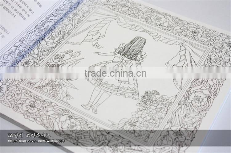 2015 Wholesale new arrive hand-painted secret garden series alice in wonderland adult coloring books