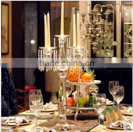 Factory directly sale Guarantee quality crystal candle holder on decoration on sale