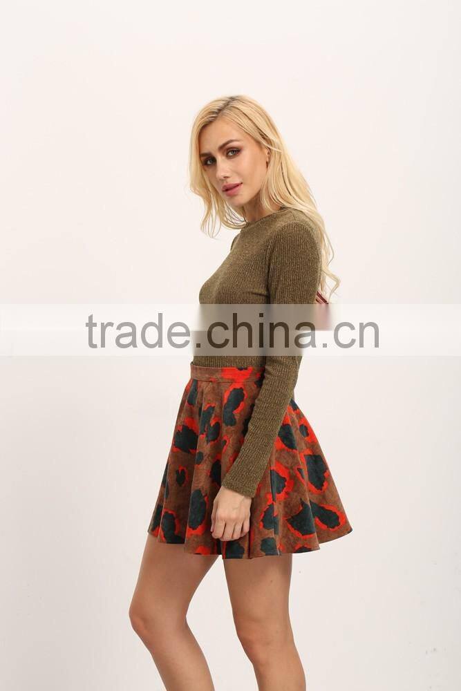 New arrival winter casual printing A-line skirt